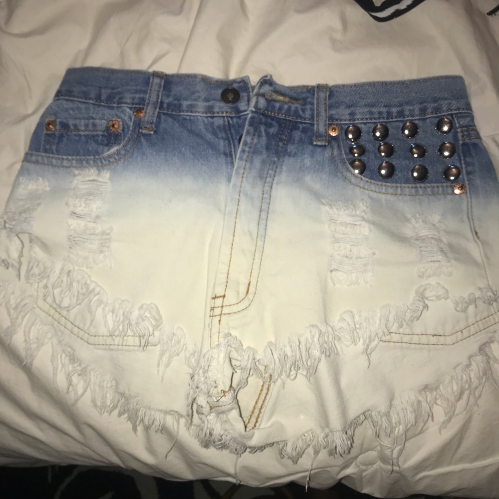 Studded Jean Shorts